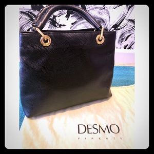 DESMO FIRENZE black leather handbag